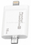 Внешние накопители Флешка для iPhone, iPod, Samsung и HTC HyperDrive i-Flashdrive А 16Gb, цвет White (IFD08A16GB)